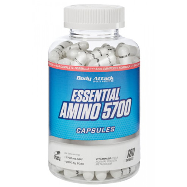 Esenciálne aminokyseliny Body Attack Essential Amino 5700, 180 kapsúl  Esenciálne aminokyseliny Body Attack Essential Amino 5700, 180 kapsúl