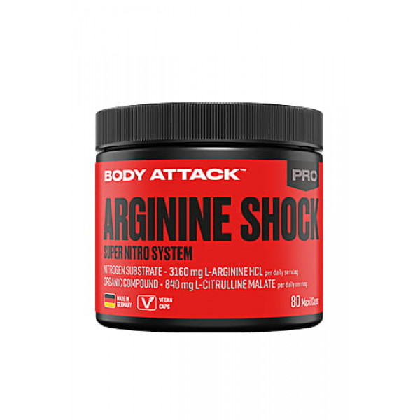 Aminokyselina Body Attack Arginine Shock, 80 kapsúl Aminokyselina Body Attack Arginine Shock, 80 kapsúl