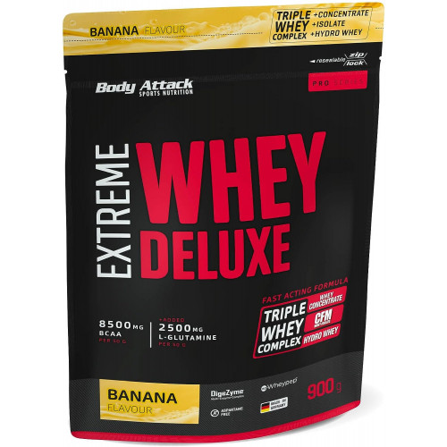 Proteín Body Attack Extreme Whey Deluxe, 900 g banana banana 