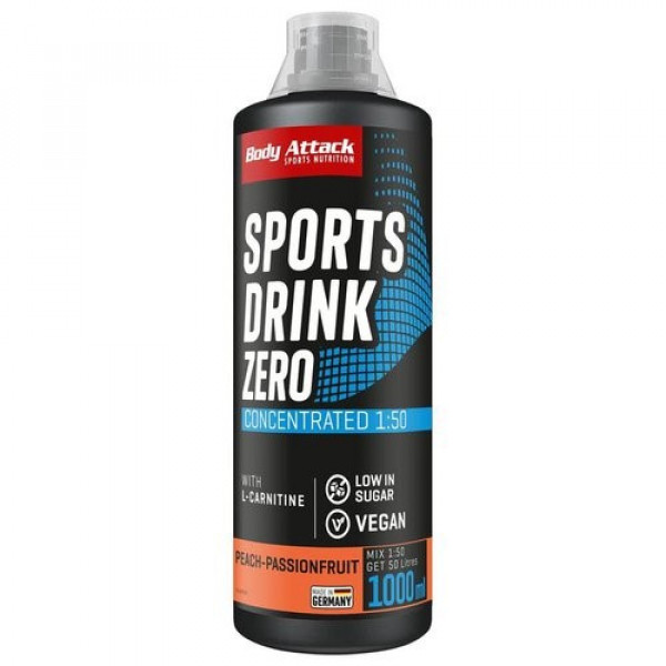 BODY ATTACK Sports Drink Zero - koncentrát 1000ml peach-passion fruit BODY ATTACK Sports Drink Zero - koncentrát 1000ml peach-passion fruit