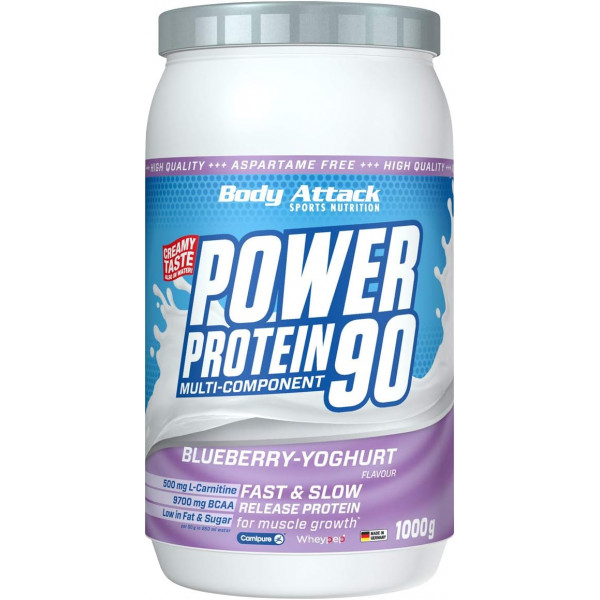 Body Attack Power Protein 90, 1000g Blueberry yoghurt Body Attack Power Protein 90, 1000g Blueberry yoghurt