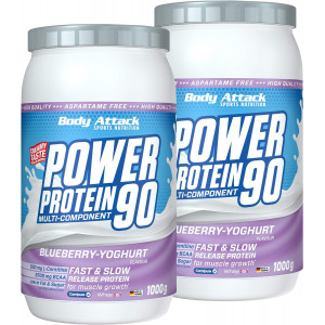 Body Attack Power Protein 90, 1000g Blueberry yoghurt Blueberry yoghurt 