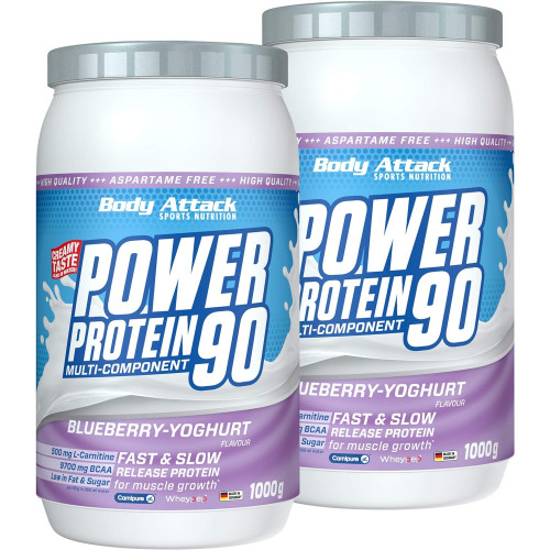 Body Attack Power Protein 90, 1000g Blueberry yoghurt Blueberry yoghurt 