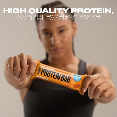 Body Attack Power Protein tyčinka, 35 g toffee-caramel Body Attack Power Protein tyčinka, 35 g toffee-caramel