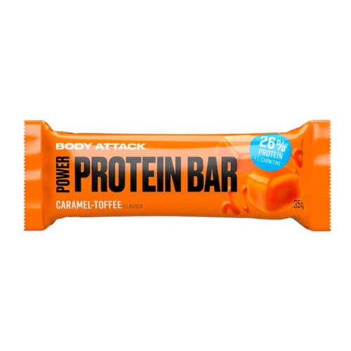 Body Attack Power Protein tyčinka, 35 g toffee-caramel Body Attack Power Protein tyčinka, 35 g toffee-caramel