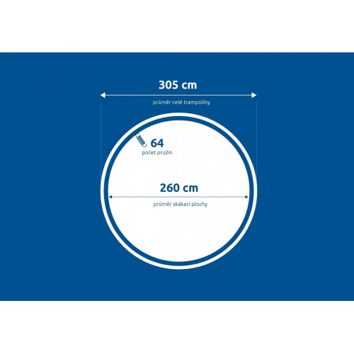 Náhradná skákacia plocha pre trampolínu Marimex Marimex 305 cm - 64 pružín / priemer 260 cm 