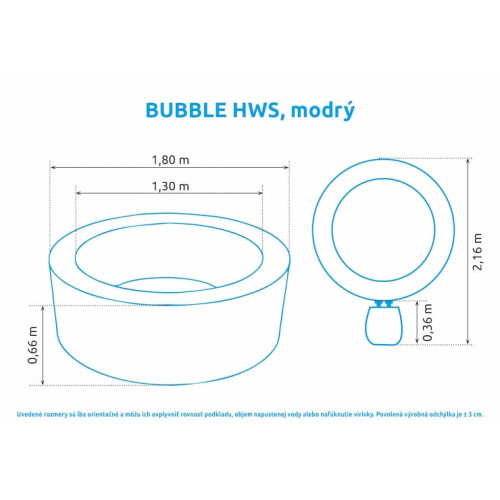 Vírivý bazén Pure Spa - Bubble HWS, modrý Marimex vírivka 