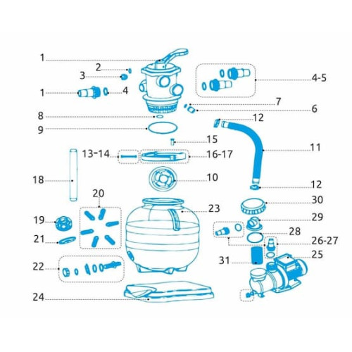Tesnenie hlavy na pieskovú filtráciu BS 3,5, 4 a 6 
