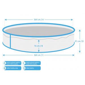 Bazén Orlando 3,66 x 0,91 bez filtrácie a príslušenstva 