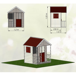 Marimex Domček detský drevený - veranda 
