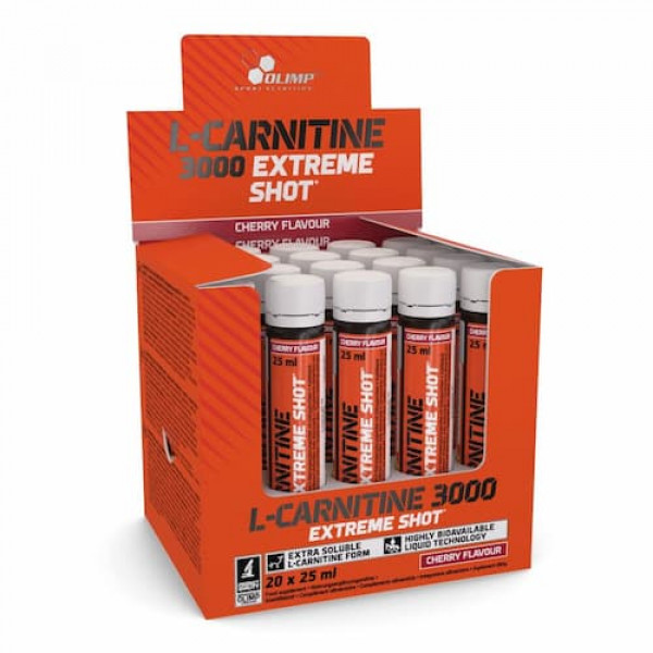 Olimp L-Carnitine 3000 Extreme Shot, višňa, 25 mlx20ks  Olimp L-Carnitine 3000 Extreme Shot, višňa, 25 mlx20ks