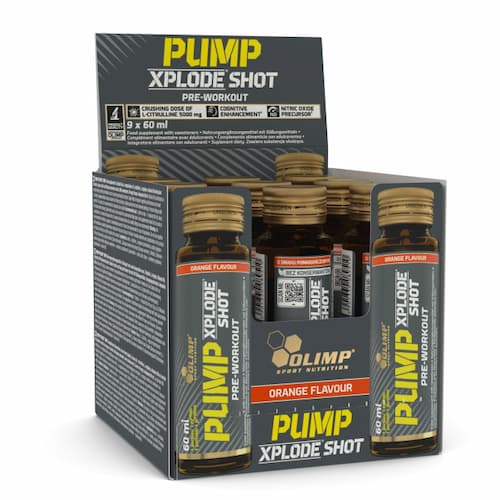 Olimp Pump Xplode Shot, predtréningovka, pomaranč, 60mlx9ks 