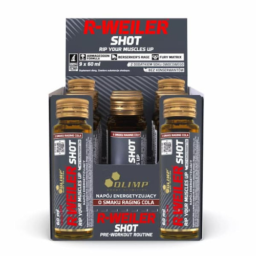 Olimp R-Weiler Shot v skle, raging cola, 60 ml x 9 ks Olimp R-Weiler Shot v skle, raging cola, 60 ml x 9 ks