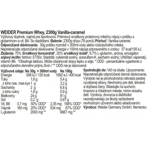 Weider Premium Whey Protein, 2300 g, vanilla-caramel vanilla-caramel 