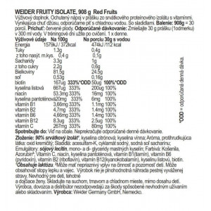 Weider Protein Fruity Isolate, 908 g red fruits 
