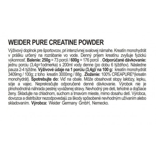 Weider Pure Creatine, 250 g 