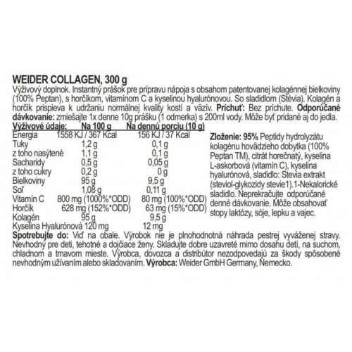 Weider Collagen - kolagén na kĺby, 300 g 