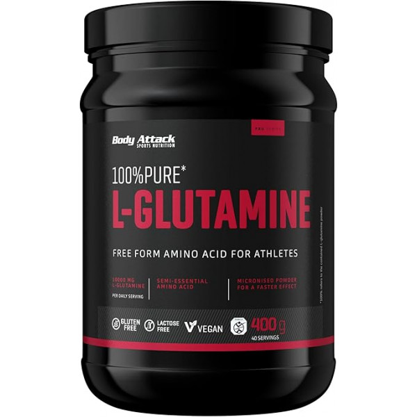 Body Attack 100% Pure L-Glutamine, 400 g Body Attack 100% Pure L-Glutamine, 400 g