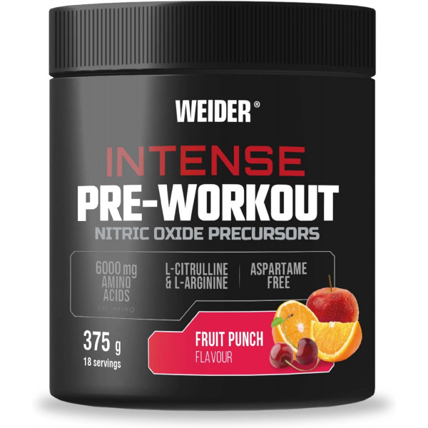 Weider Intense Pre-Workout predtréningovka, 375g, fruit punch Weider Intense Pre-Workout predtréningovka, 375g, fruit punch