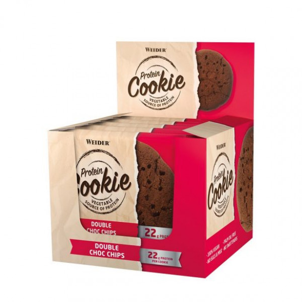 Weider Protein Cookies, Double Choc Chips, 90g x 12 ks  Weider Protein Cookies, Double Choc Chips, 90g x 12 ks