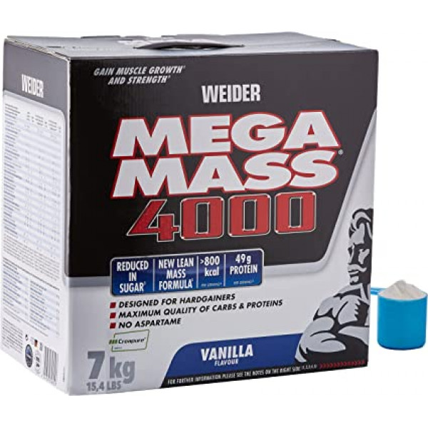 Weider Mega Mass 4000, 7000 g, vanilla