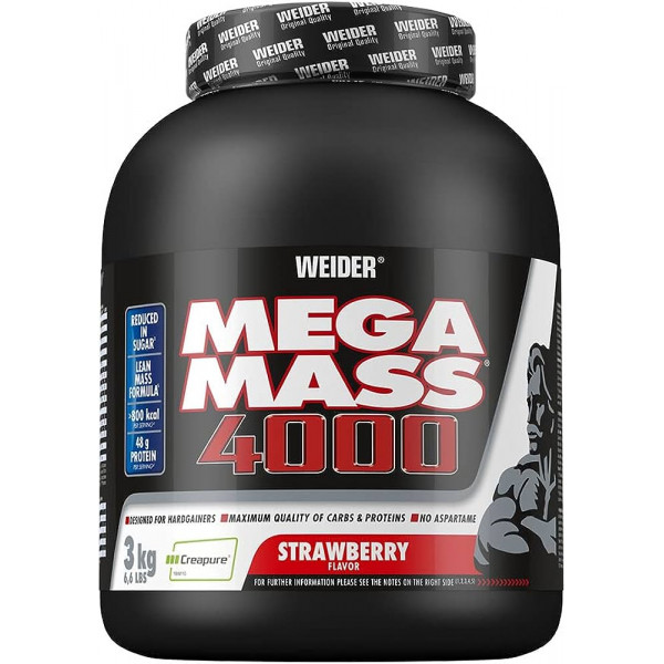 Weider Mega Mass 4000, 3000 g, strawberry