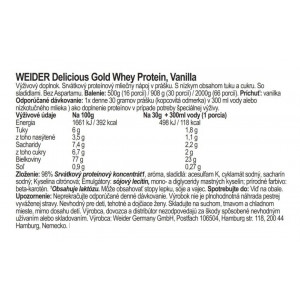 Weider Gold Whey, 500 g vanilla 