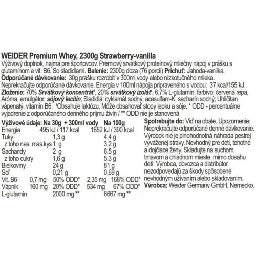 Weider Premium Whey Protein, 2300 g, strawberry-vanilla strawberry-vanilla 