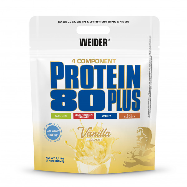 Weider Proteínový nápoj v prášku 80 Plus, 2000g, vanilla Weider Proteínový nápoj v prášku 80 Plus, 2000g, vanilla