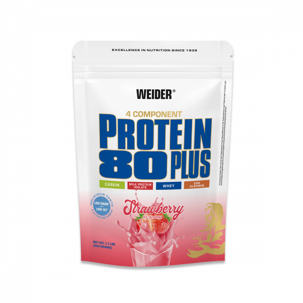 Weider Proteínový nápoj v prášku 80 Plus, 500g, strawberry Weider Proteínový nápoj v prášku 80 Plus, 500g, strawberry