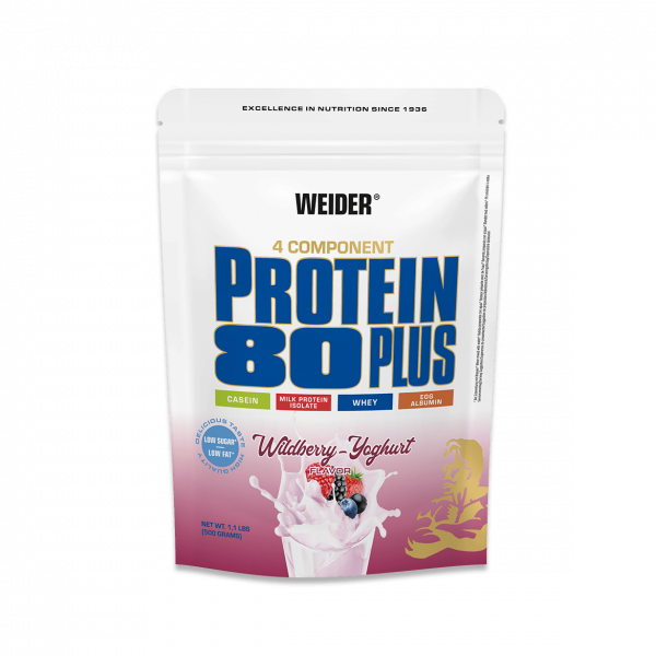 Weider Proteínový nápoj v prášku 80 Plus, 500g, wildberry-yoghurt Weider Proteínový nápoj v prášku 80 Plus, 500g, wildberry-yoghurt