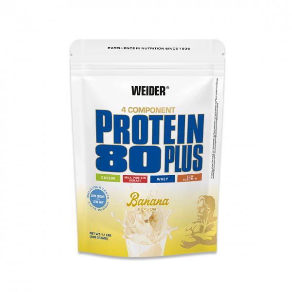 Weider Proteínový nápoj v prášku 80 Plus, 500g, banana Weider Proteínový nápoj v prášku 80 Plus, 500g, banana