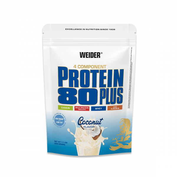 Weider Proteínový nápoj v prášku 80 Plus, 500g, coconut Weider Proteínový nápoj v prášku 80 Plus, 500g, coconut