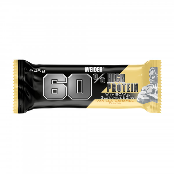 Weider 60% Proteínová tyčinka, 45 g vanilla-caramel