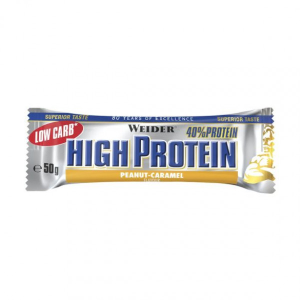 Weider Low Carb High Protein 40% Bar, 50g, peanut-caramel