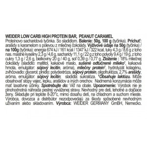 Weider Low Carb High Protein 40% Bar, 50g, peanut-caramel peanut-caramel 