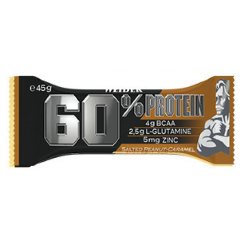 Weider 60% Proteínová tyčinka, Salted Peanut Caramel, 45g x 24 ks 