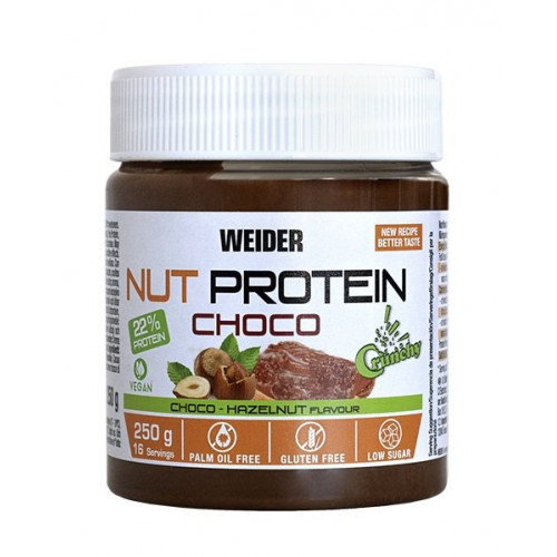 Weider Whey Proteínová nátierka, 250g x 12ks, choco-hazelnut 