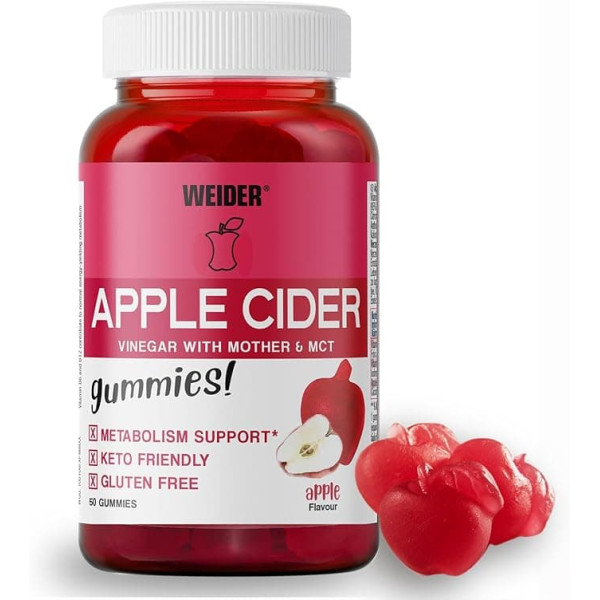 Weider Apple Cider Vinegar - jablčný ocot, 50 gummies  Weider Apple Cider Vinegar - jablčný ocot, 50 gummies