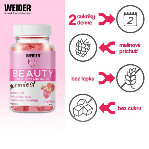 Weider Beauty Hair, Skin and Nails, 40 gummies 