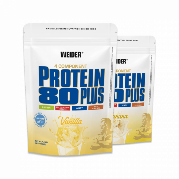 Weider Proteínový nápoj v prášku 80 Plus, 500g, 2ks vanilla+vanilla  Weider Proteínový nápoj v prášku 80 Plus, 500g, 2ks vanilla+vanilla