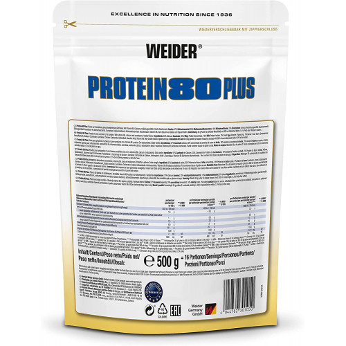 Weider Proteínový nápoj v prášku 80 Plus, 500g, 2ks vanilla+vanilla 