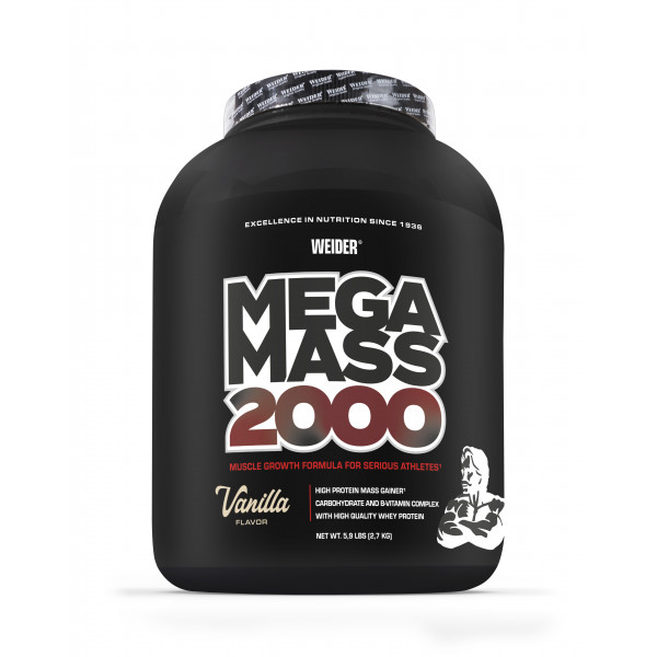 Weider Mega Mass 2000, 2,7 kg, vanilla
