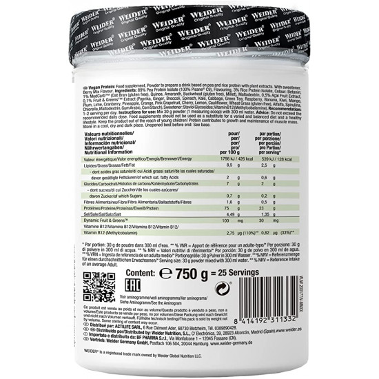 Weider Vegan Protein, 750 g Berry Mix 