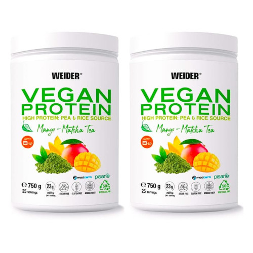 Weider Vegan Protein 750g, 2ks mango-matcha tea 