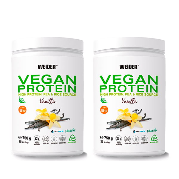 Weider Vegan Protein 750g, 2ks vanilla+vanilla  Weider Vegan Protein 750g, 2ks vanilla+vanilla