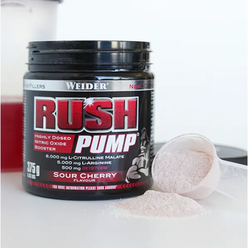 Weider Rush Pump predtréningová pumpa, 375g, sour cherry 