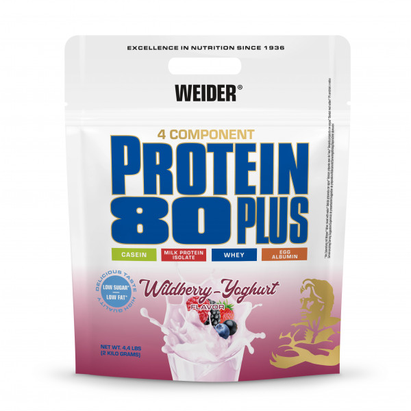 Weider Proteínový nápoj v prášku 80 Plus, 2000g, wildberry-yoghurt