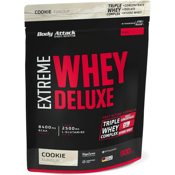 Proteín Body Attack Extreme Whey Deluxe, 900 g cookies & cream