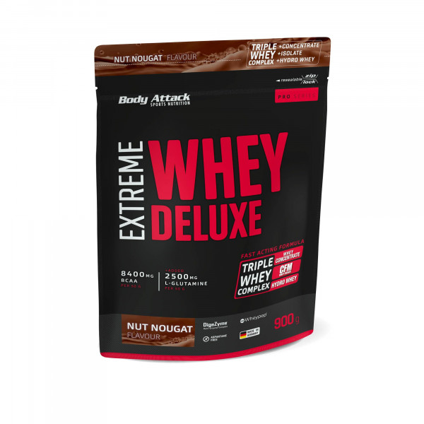 Proteín Body Attack Extreme Whey Deluxe, 900 g nut nougat cream